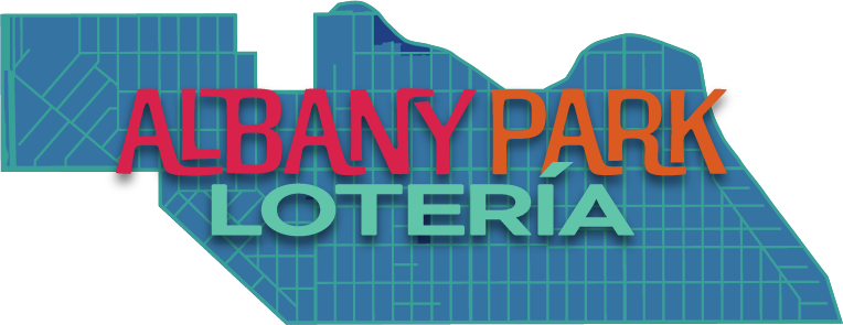 map of albany park with aptp loteria logo